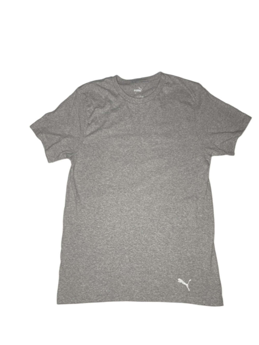 Men's Puma Gray Short Sleeve Tee S with White Logo
